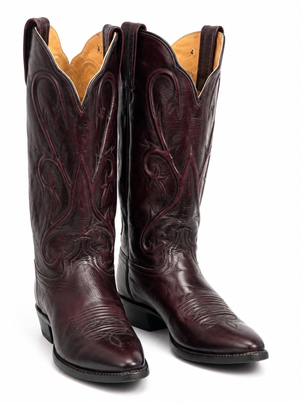 Vintage Dan Post Cherry Mignon Milwaukee Cowboy Boots Mexico 9M Western Rodeo